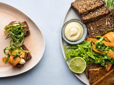 Stegt tofu med asiatisk kålsalat og koriander