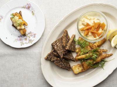 Panerede persillerødder med grov remoulade